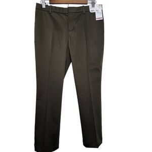 Olive Green Straight Leg Slash Pockets Women's Ankle Pants Size 6 NWT